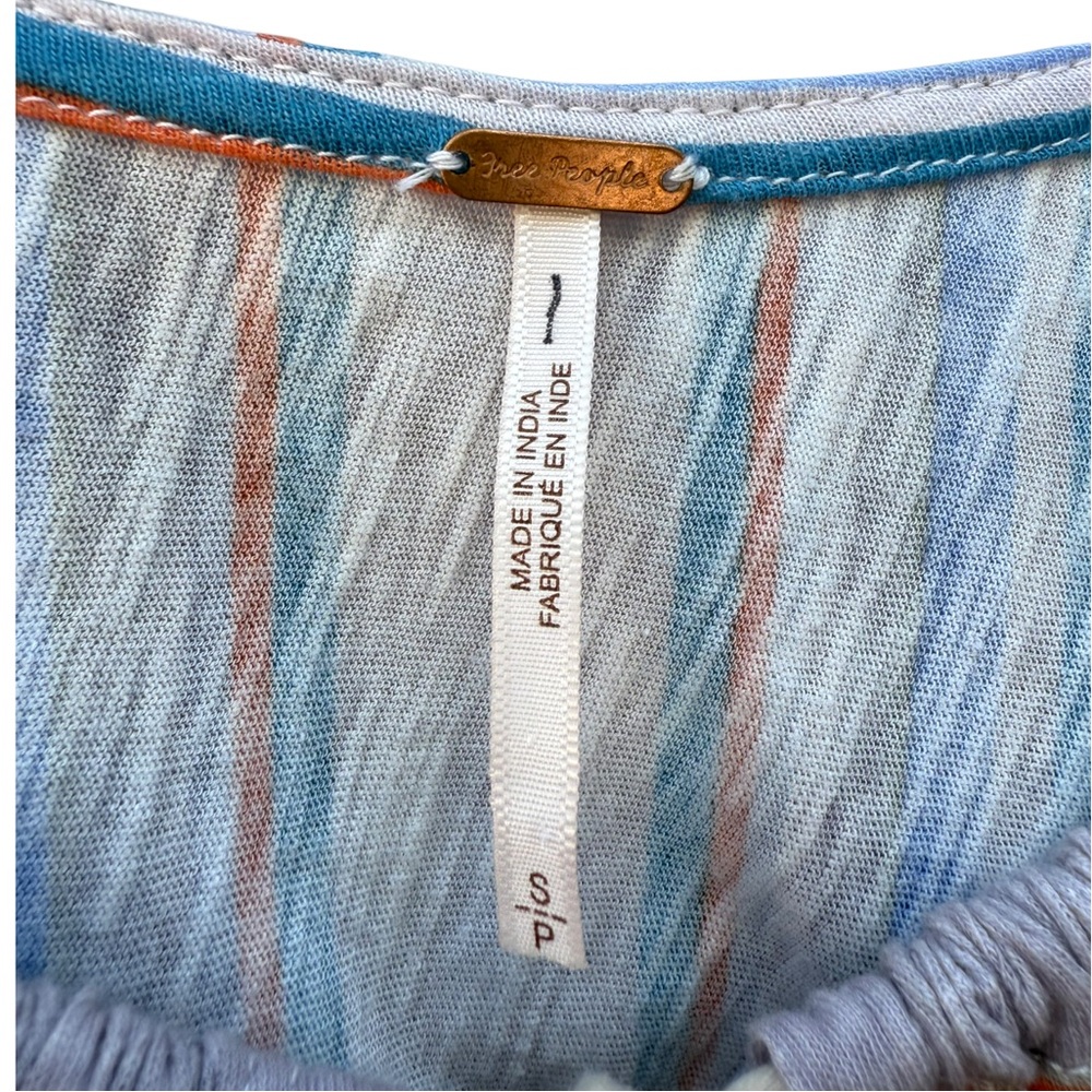 Free People Women’s S Aruba Crochet Striped Bohemian Hippie Festival Crop Top - Picture 9 of 12